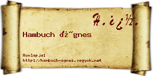 Hambuch Ágnes névjegykártya