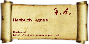 Hambuch Ágnes névjegykártya